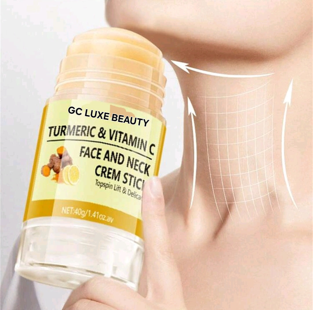 GC LUXE BEAUTY 40g Vitamin C+Turmeric Deep Hydrating Neck &Face cream stick, Reliefs Tightness Dryness, Moisturizes& Nourishes skin.