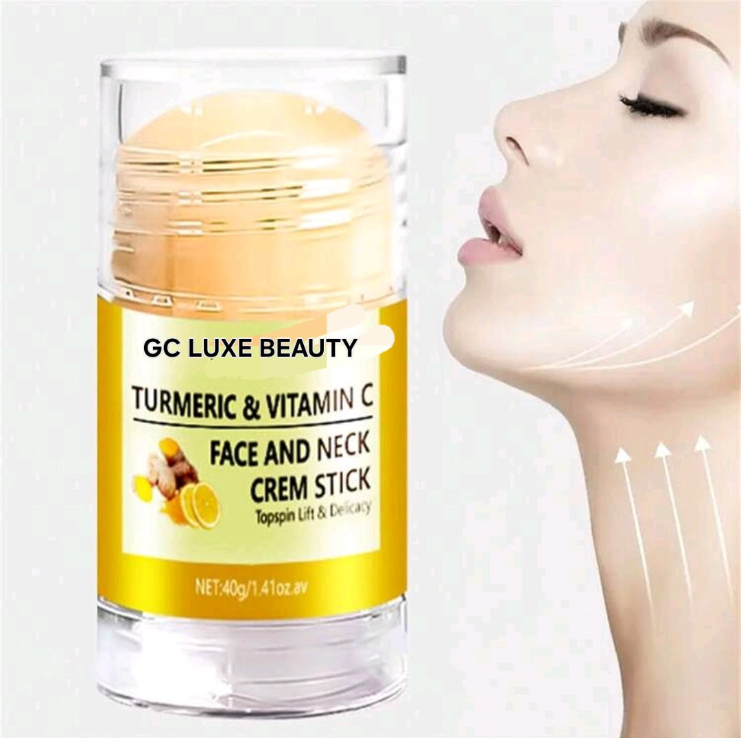 GC LUXE BEAUTY 40g Vitamin C+Turmeric Deep Hydrating Neck &Face cream stick, Reliefs Tightness Dryness, Moisturizes& Nourishes skin.