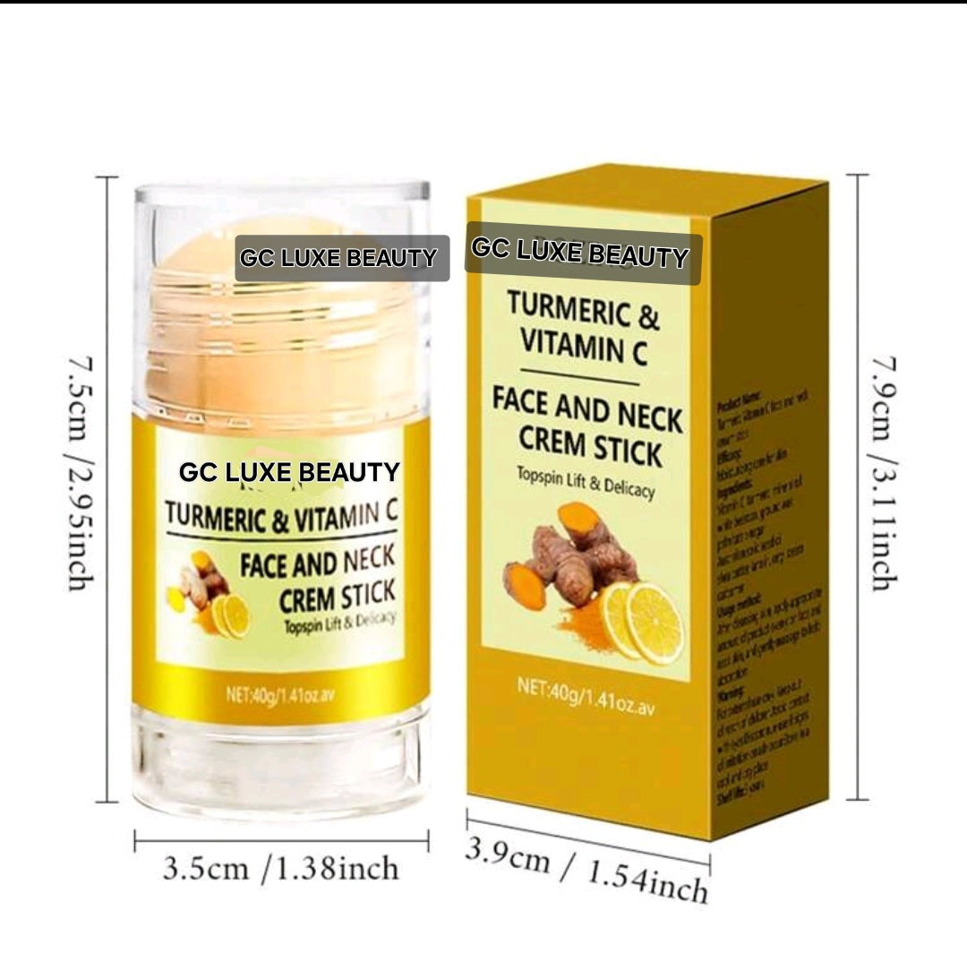 GC LUXE BEAUTY 40g Vitamin C+Turmeric Deep Hydrating Neck &Face cream stick, Reliefs Tightness Dryness, Moisturizes& Nourishes skin.