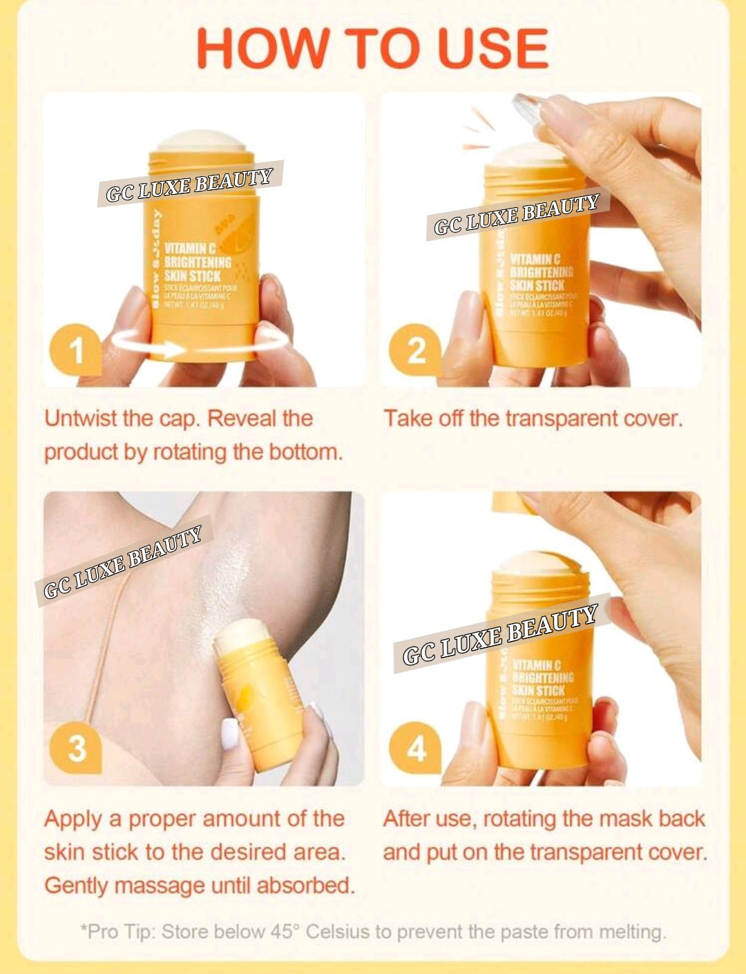 GC LUXE BEAUTY SLOWSUNDY VITAMIN C BRIGHTENING SKIN STICK