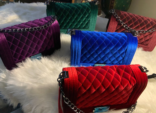 Quilted Velvet Purse